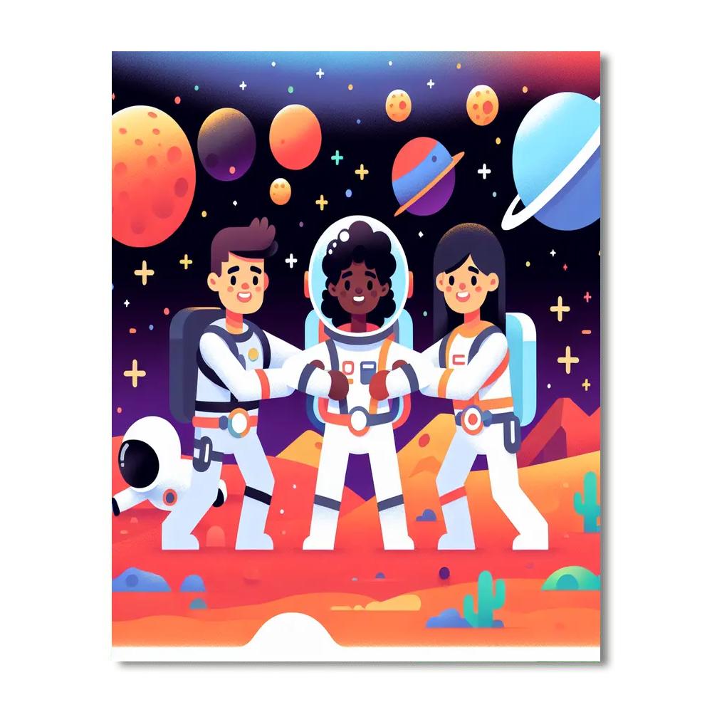 Dynamic Space Rescue Team Number Painting