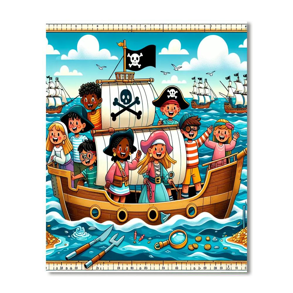 Pirate Ship Treasure Adventure Painting Number Kit