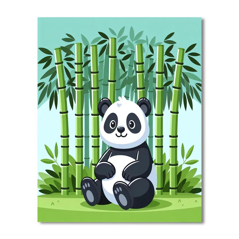 Charming Panda Bamboo Grove Painting By Numbers Kit
