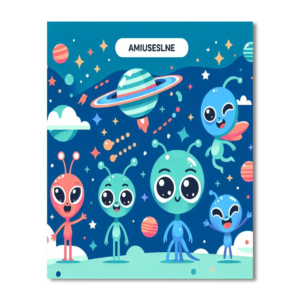 Funny Aliens Numbered Painting Kits