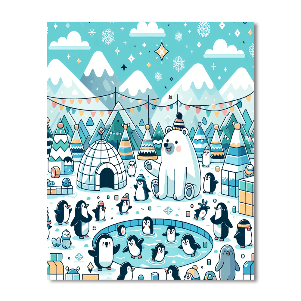 Arctic Ice Festival Number Painting