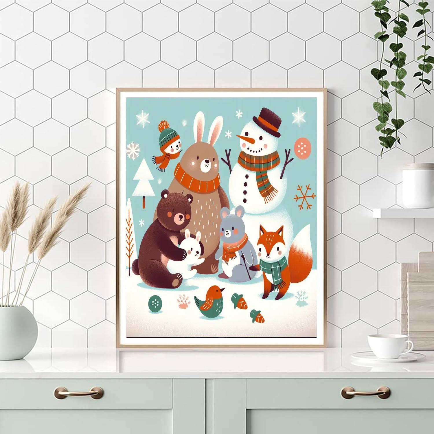 Colorful Winter Wonderland Numbered Painting Kits