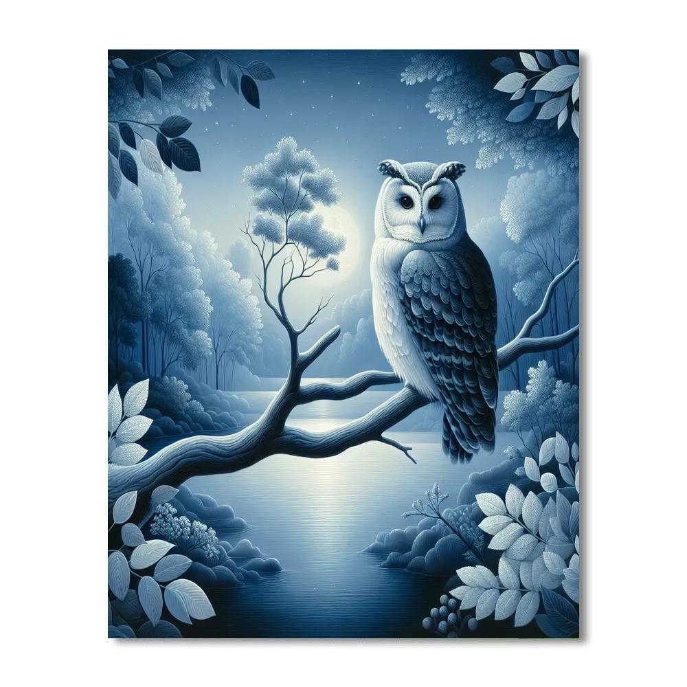 Owl's Nocturnal Wisdom DIY Paint By Numbers