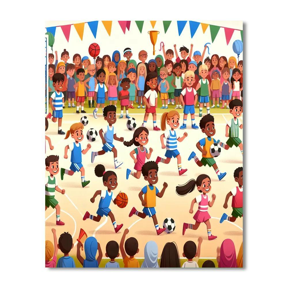 Joyful Sports Adventure Painting By Numbers Kit