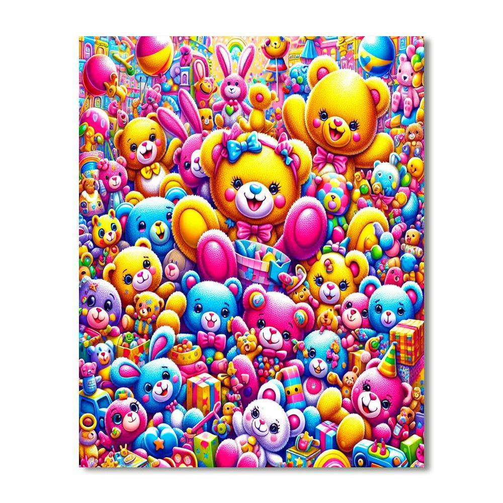 Cuddly Toyland Adventure Paint By Numbers Art