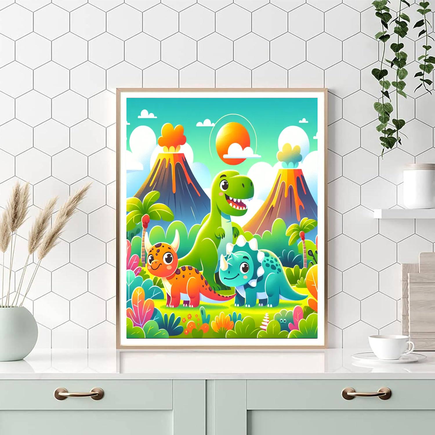 Fun Dinosaur Friends Paint By Numbers