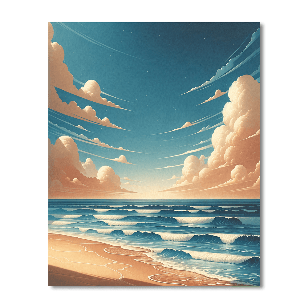 Soothing Coastal Waves Paint By Numbers Art