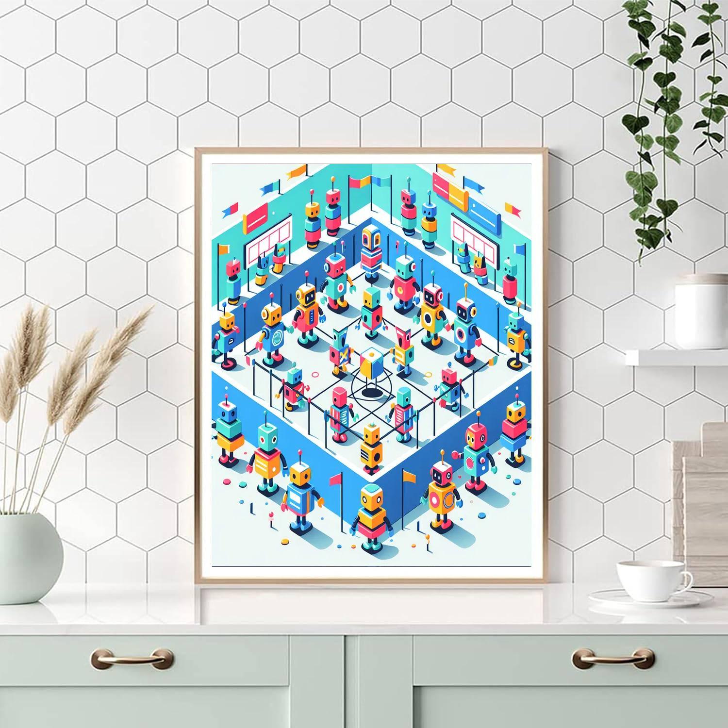 Robot Rumble Arena DIY Paint By Numbers