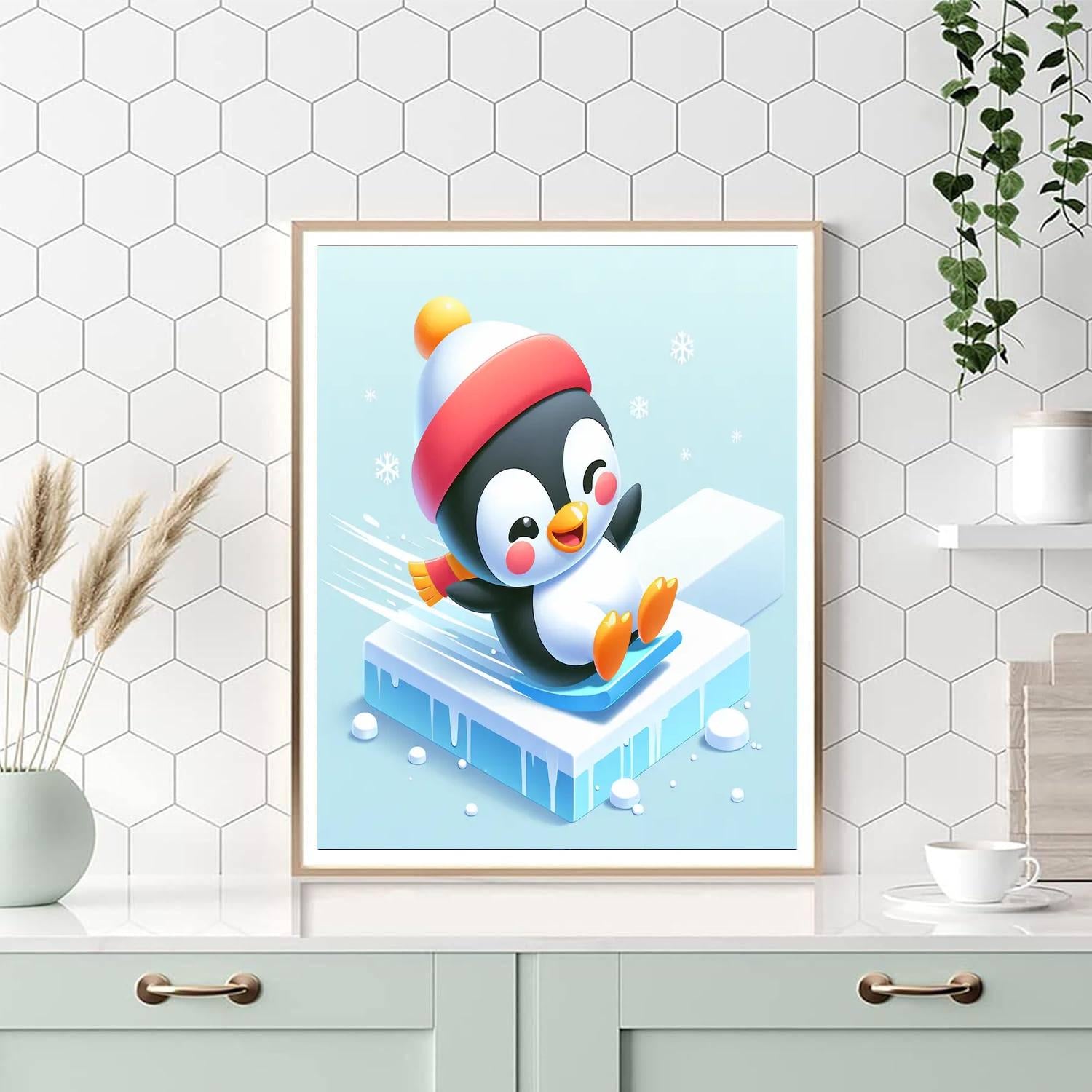 Friendly Penguin's Ice Party Numbered Painting Kits