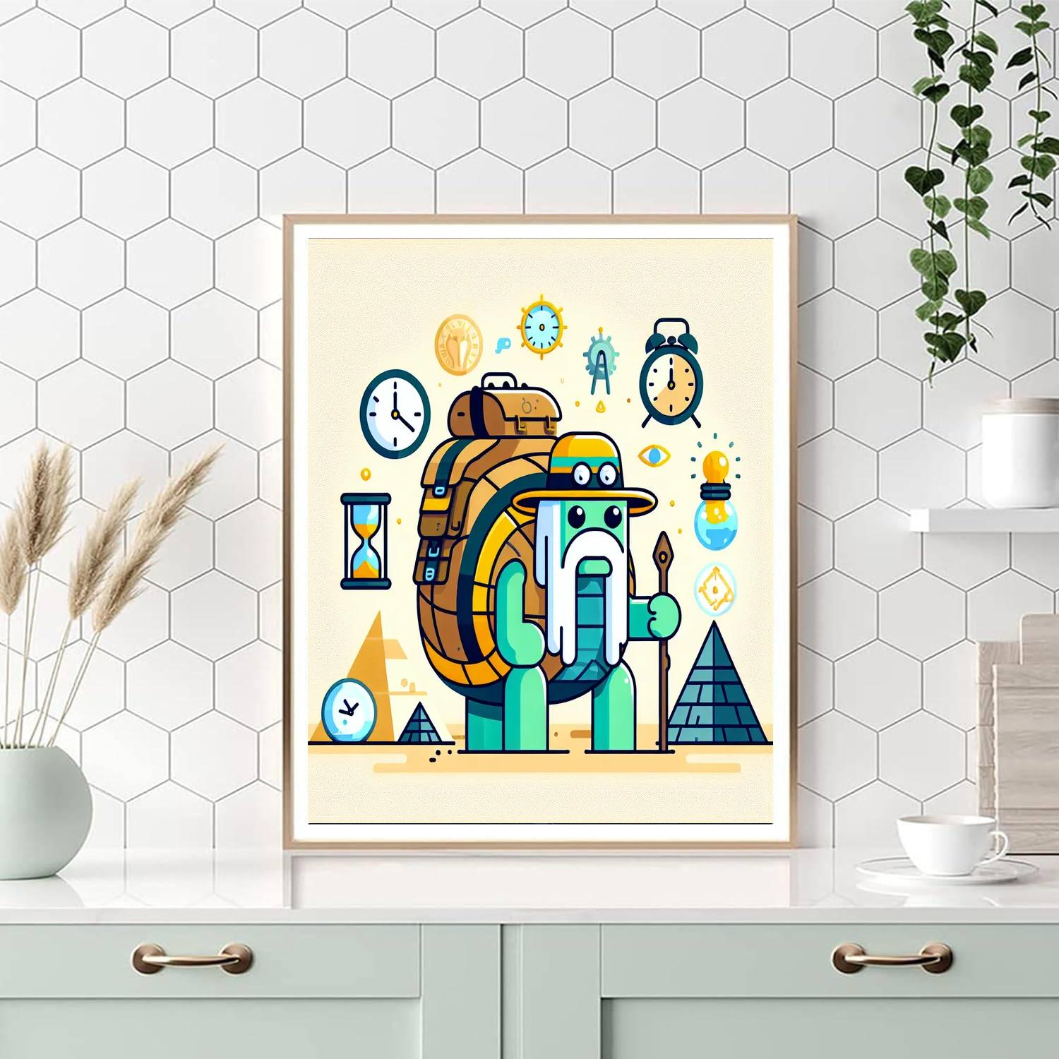 Turtle Time Traveler Paint By Numbers