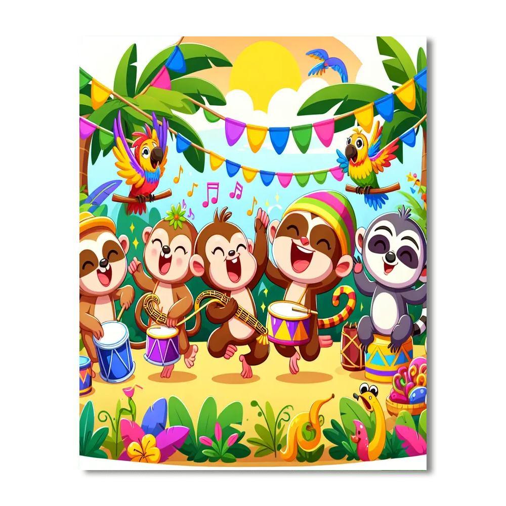 Joyful Jungle Fiesta Paint By Numbers
