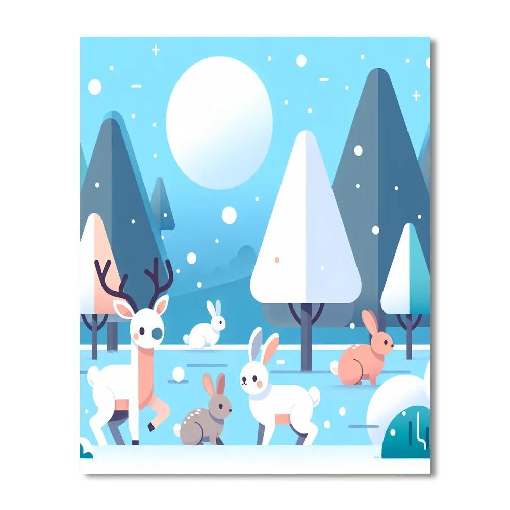 Snowy Forest DIY Paint By Numbers