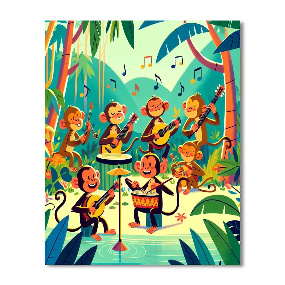 Musical Monkey Band Painting Number Kit