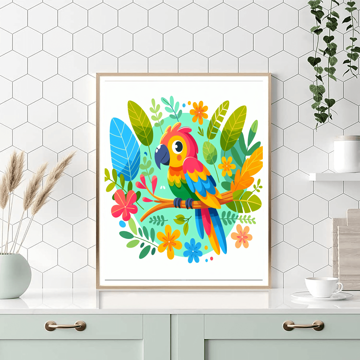 Delightful Parrot Number Painting