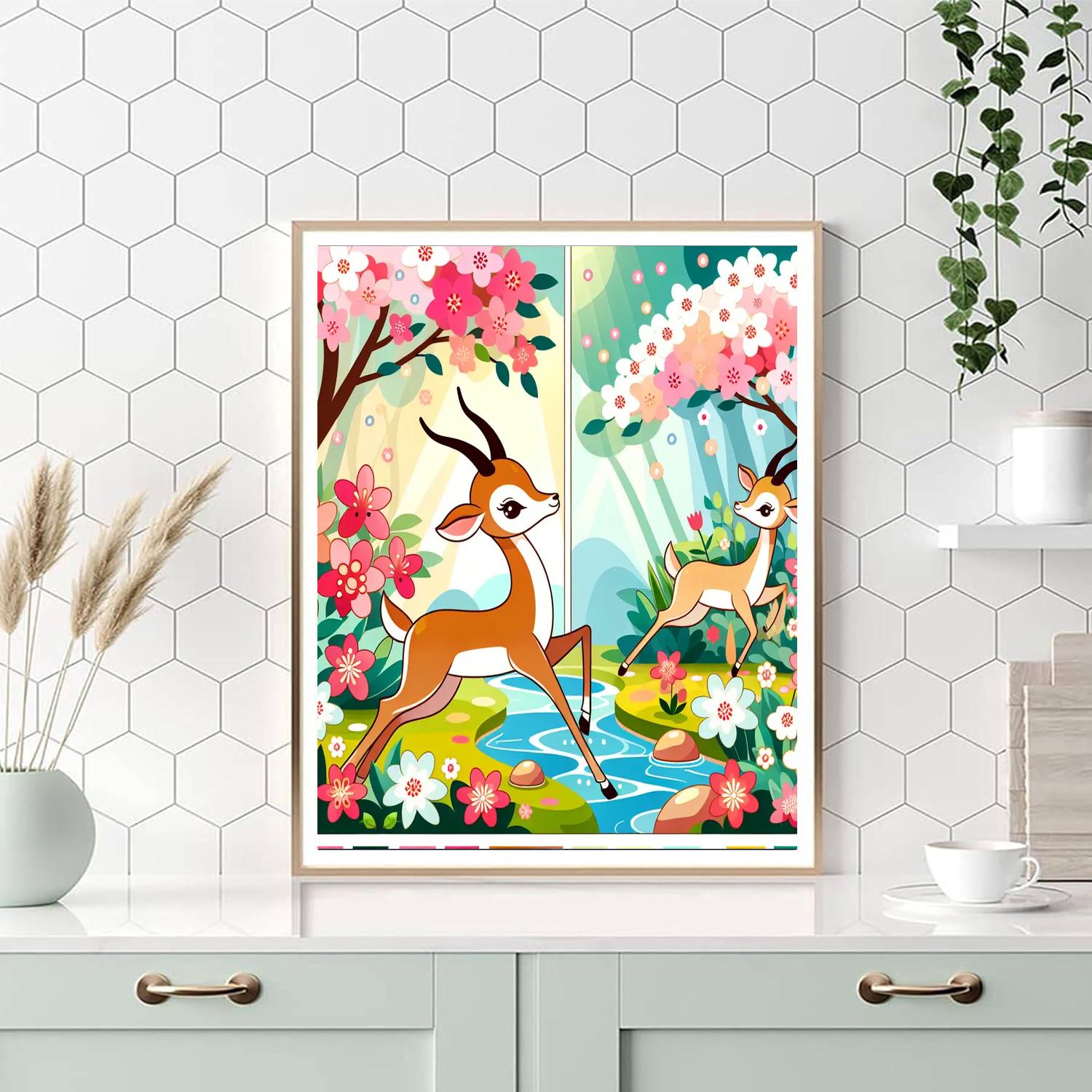 Garden Gazelle Gala Numbered Painting Kits