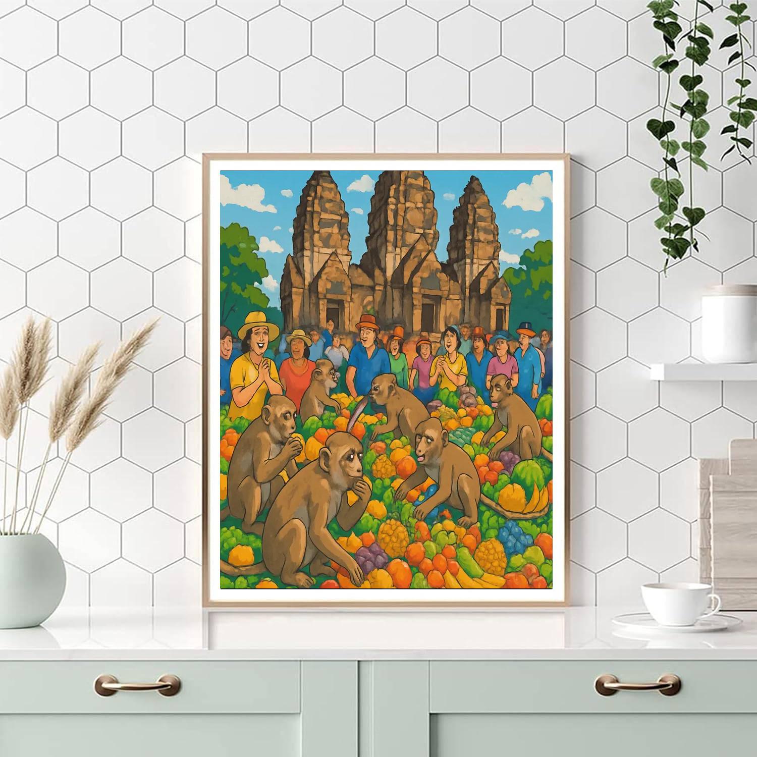 Lopburi Monkey Banquet Festival - Lopburi Paint By Numbers Kits