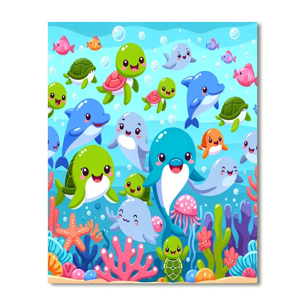 Silly Sea Creature Party Paint By Numbers Kits