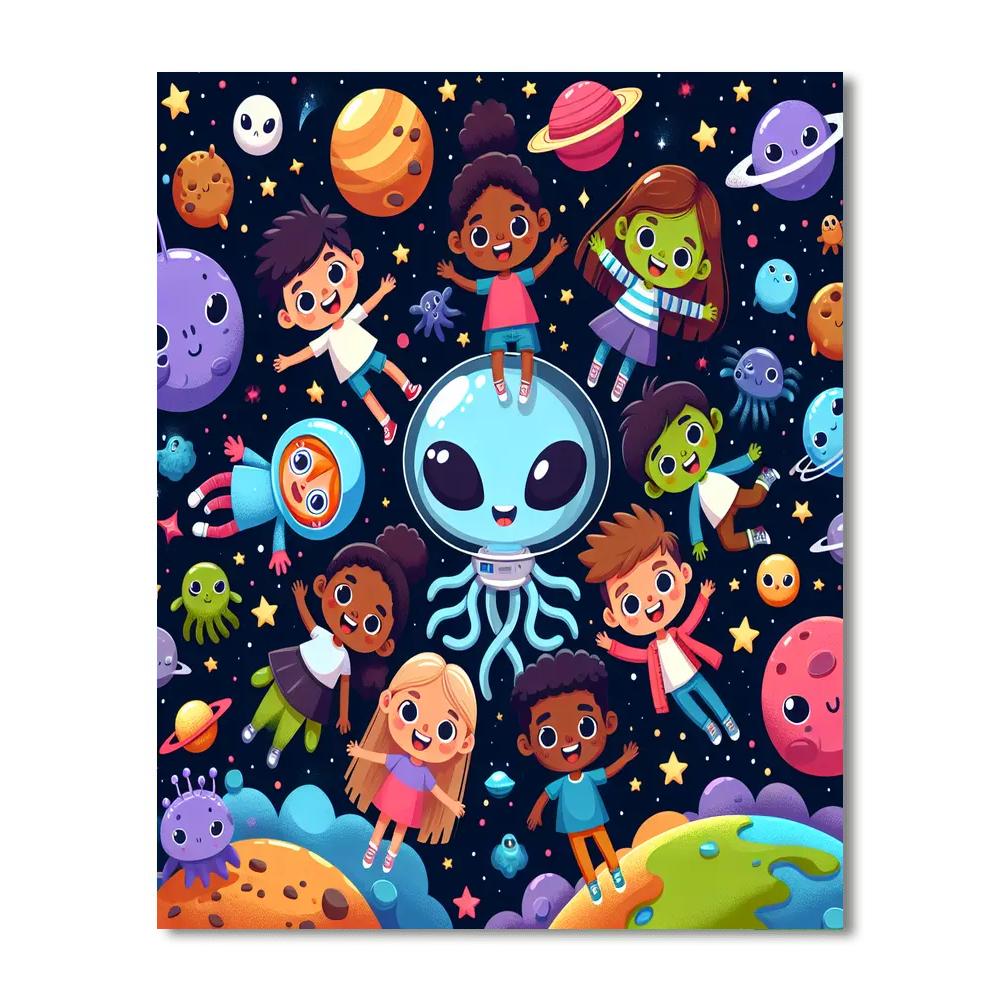 A Day In Space Paint By Numbers Art