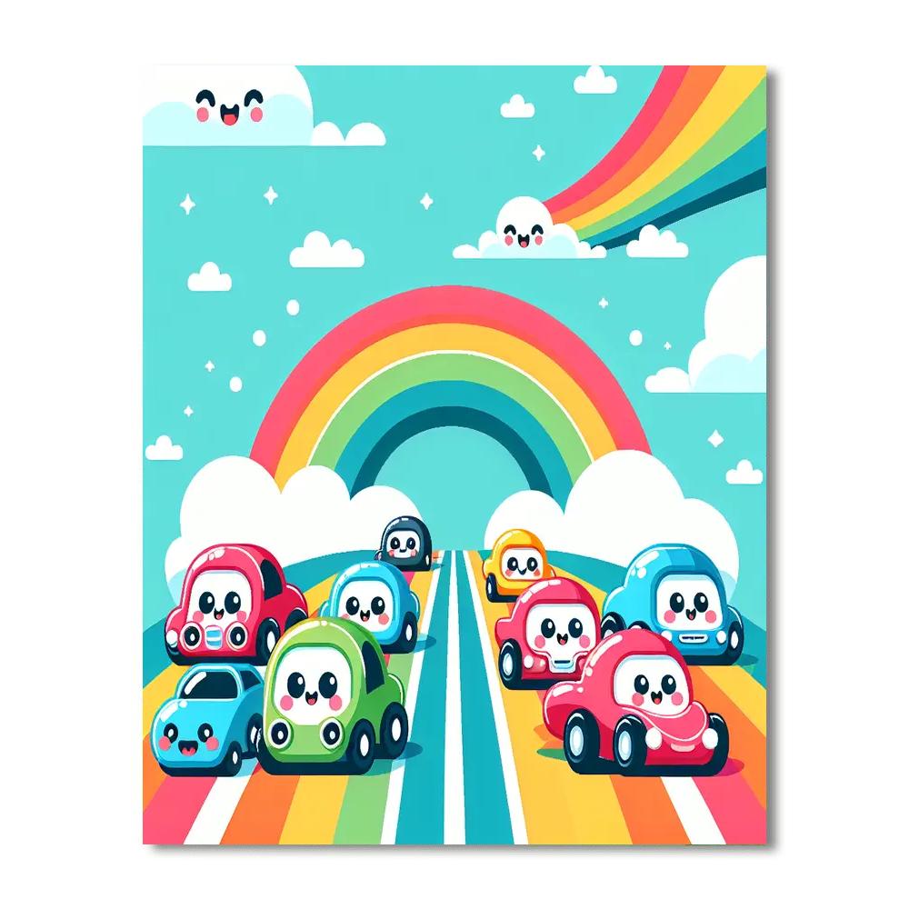 Rainbow Road Race Numbered Painting Kits