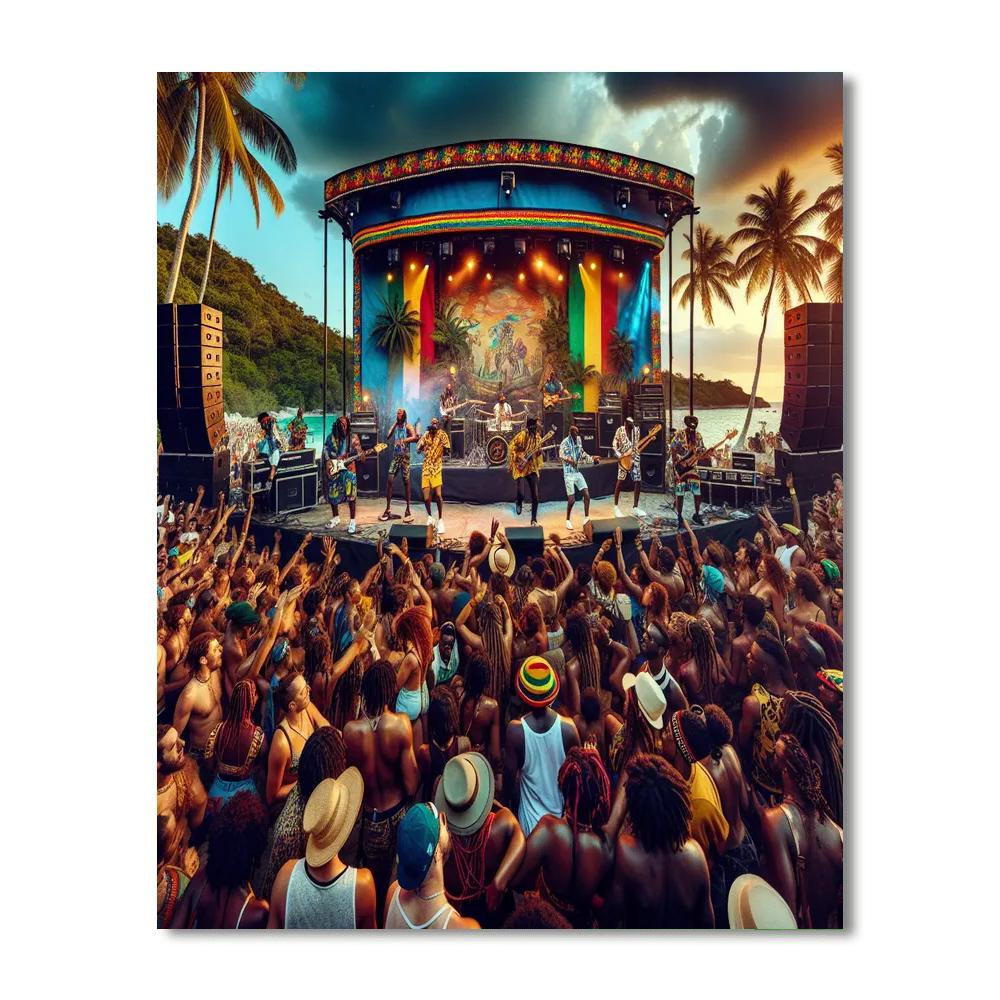 Negril Reggae Festival Number Painting