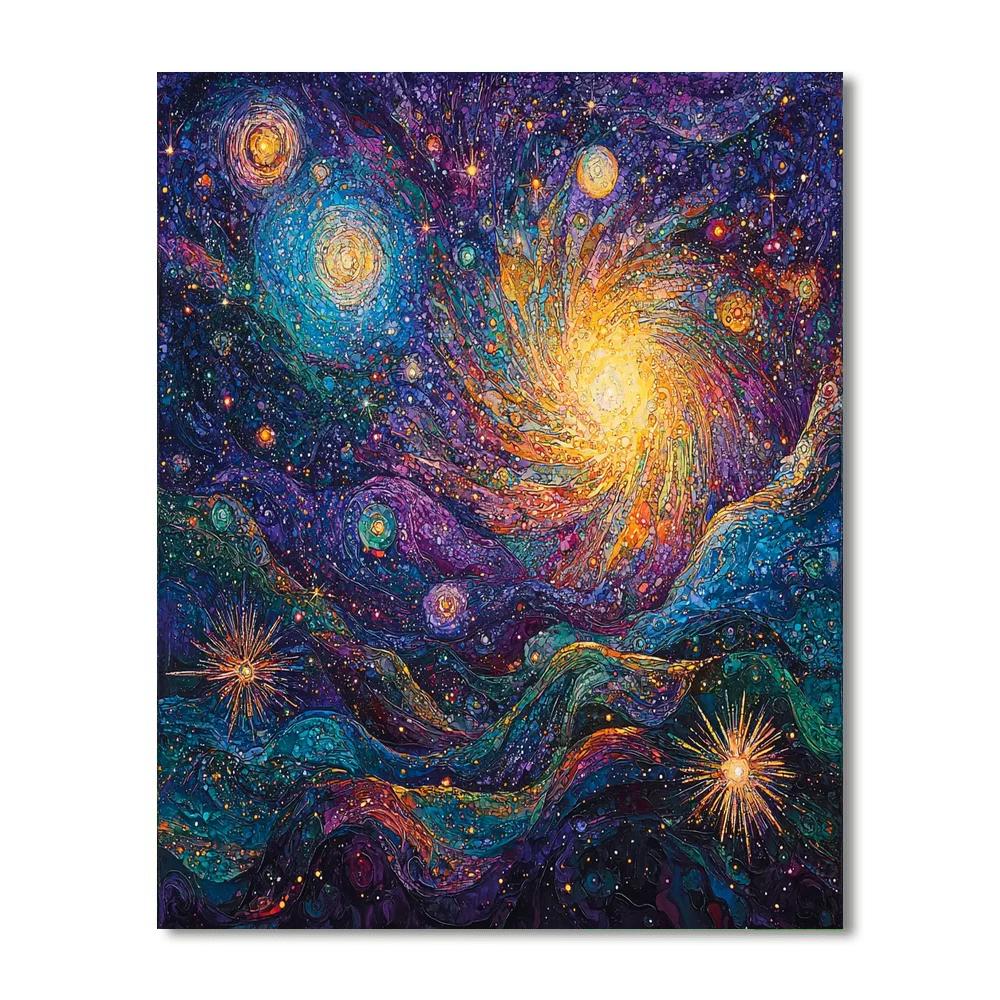 Alphonse Mucha Inspired Whisper Of The Cosmos  Painting Number Kit