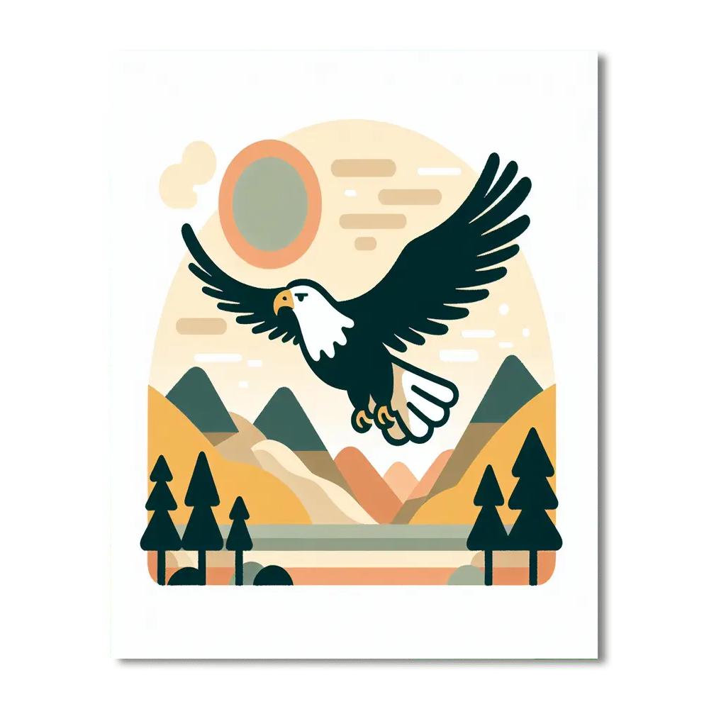 Mountain Ranger Eagle Number Painting