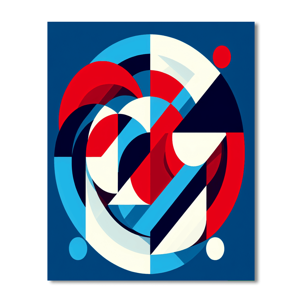 Contemporary Minimalist Geometric Number Painting