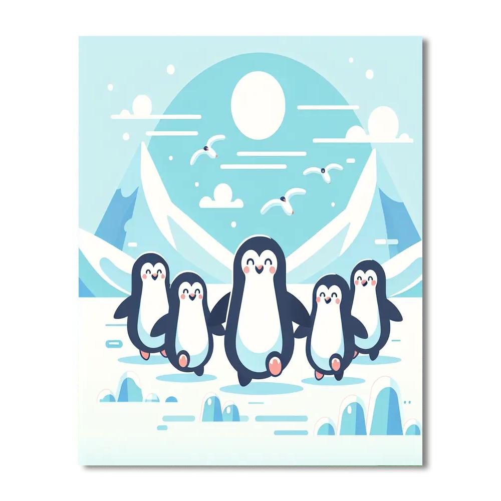 Peaceful Penguin Parade Numbered Painting Kits