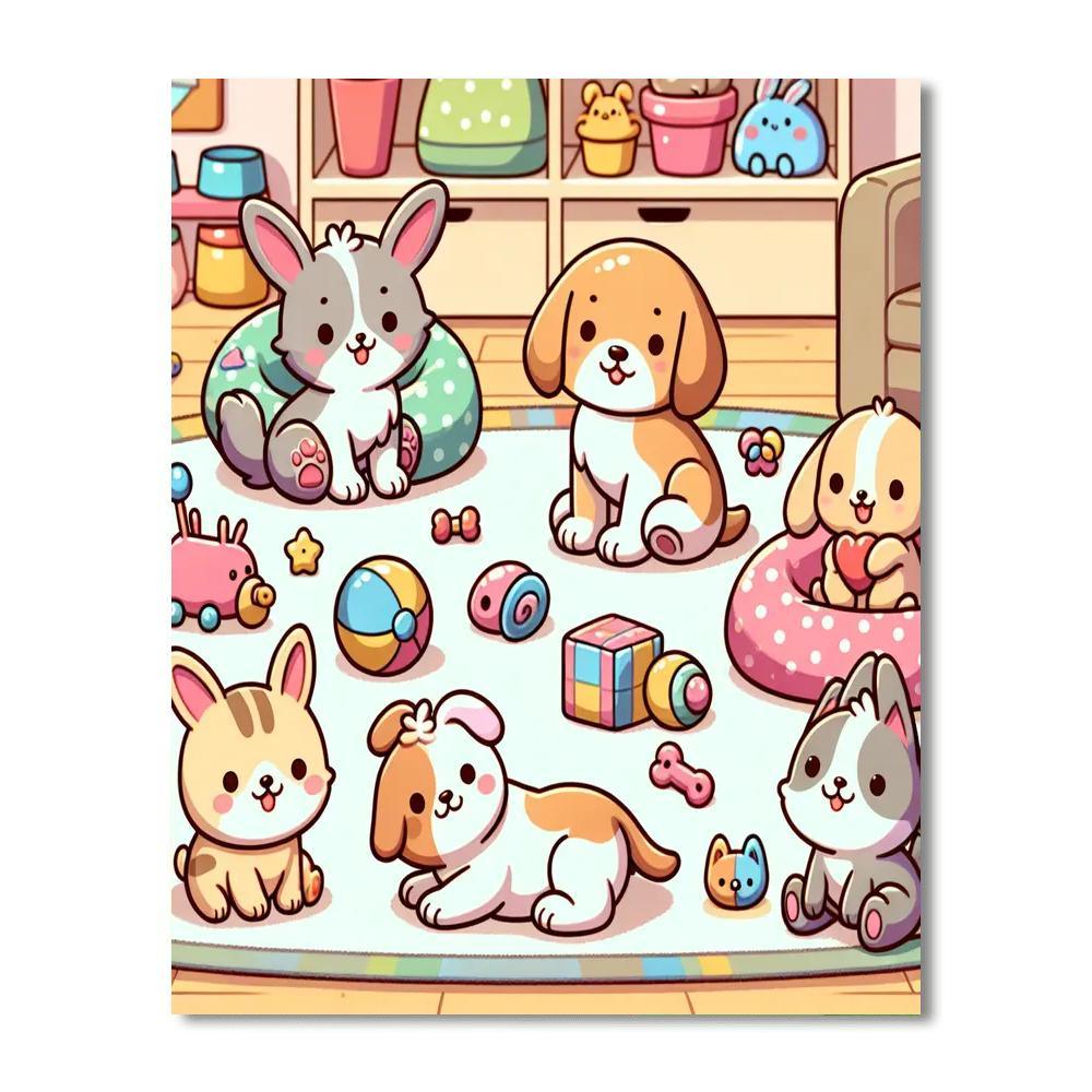 Kawaii Pet Friends Paint By Number