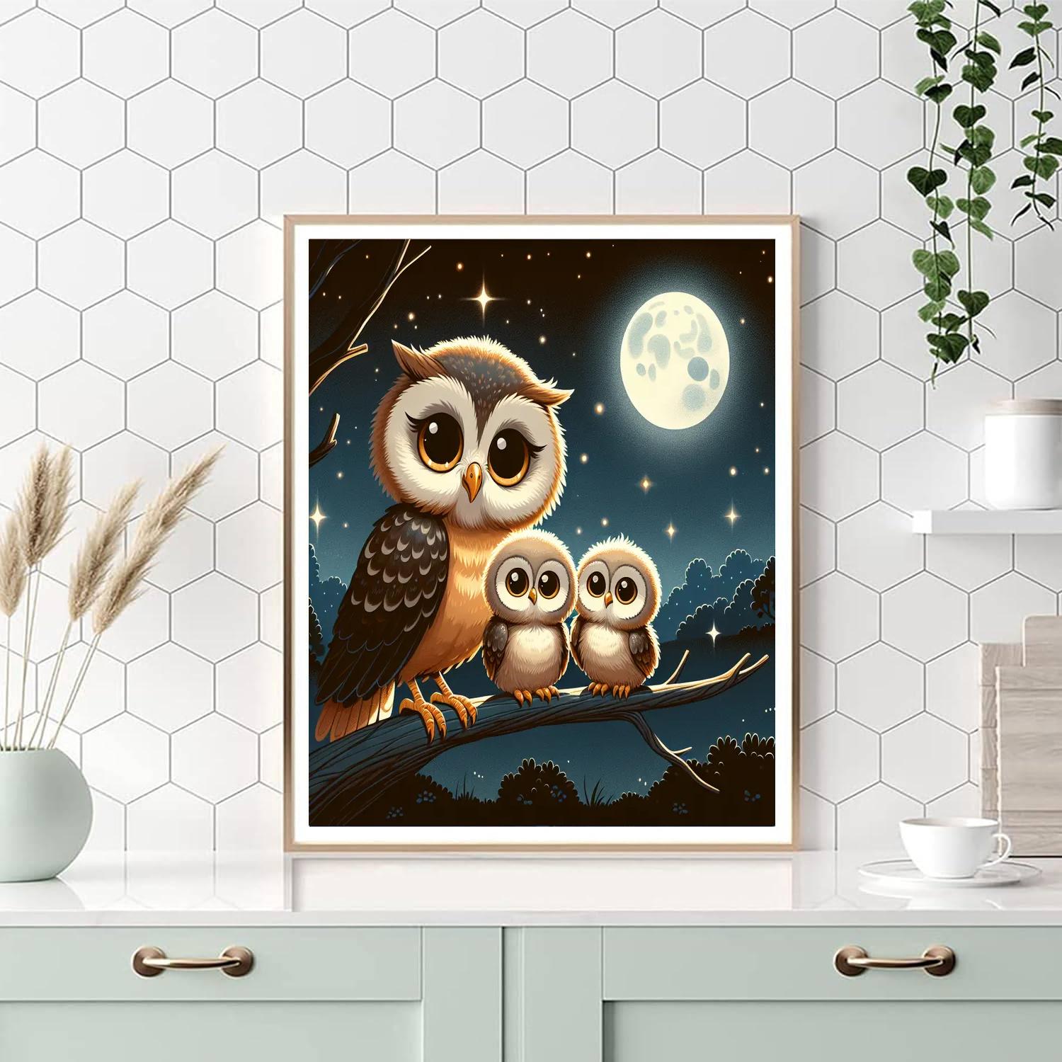 Curious Owl Family Numbered Painting Kits