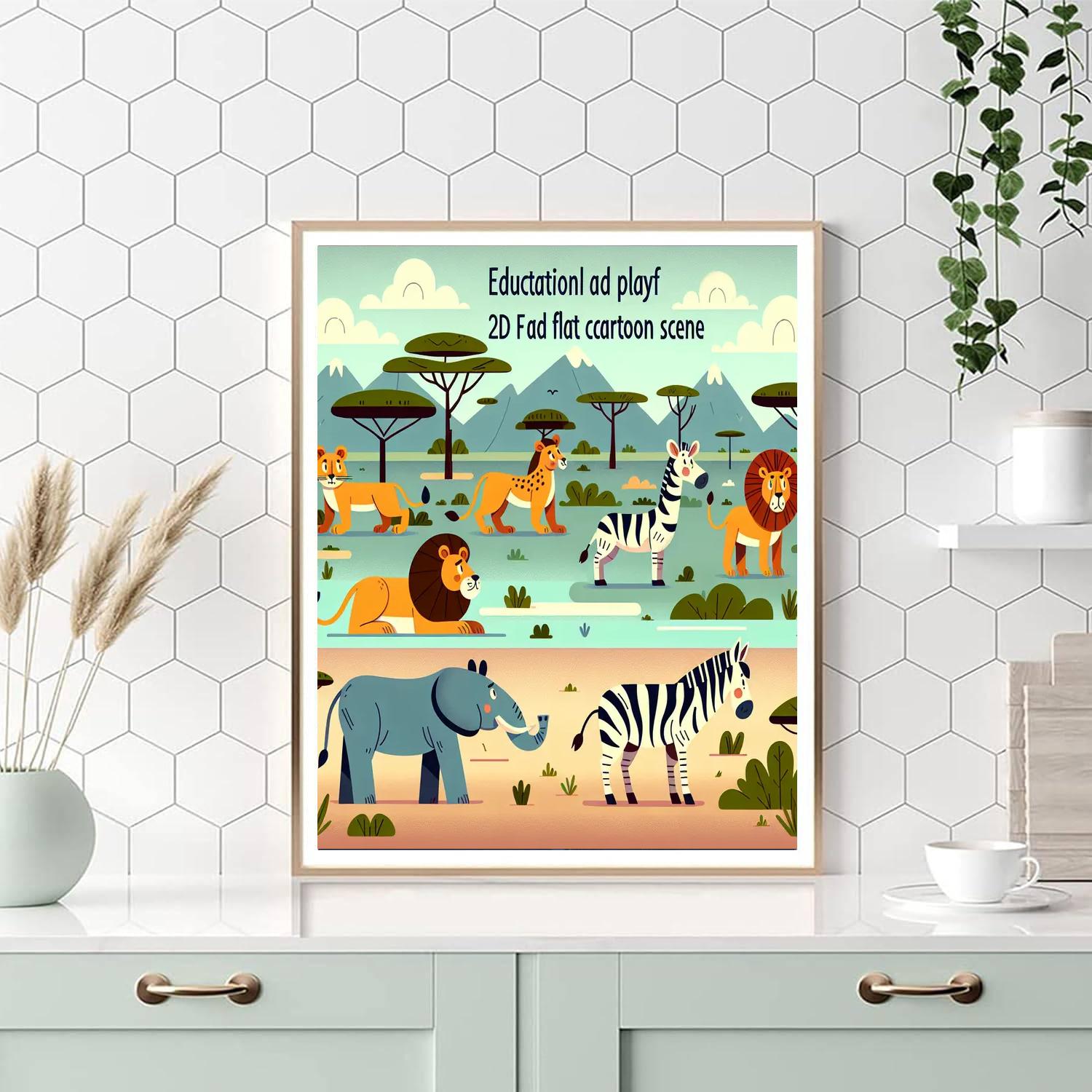 Safari Wildlife Exploration Painting Number Kit