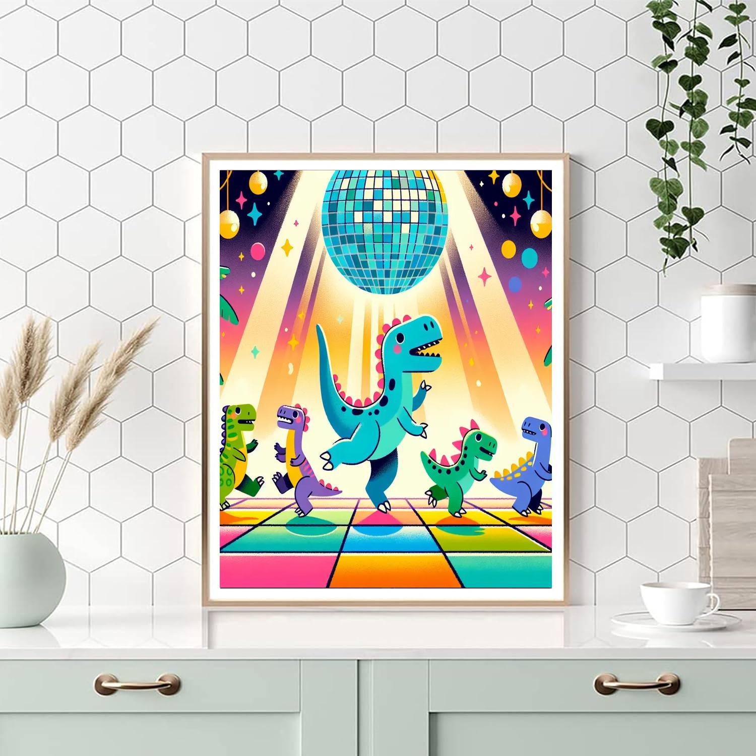 Dazzling Dinosaur Disco Paint By Number