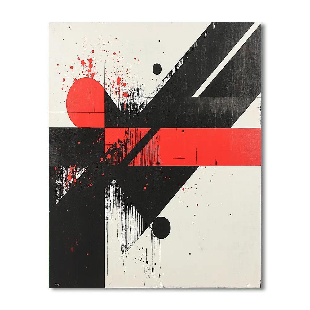 Kazimir Malevich Inspired Minimalist Elements  Number Painting