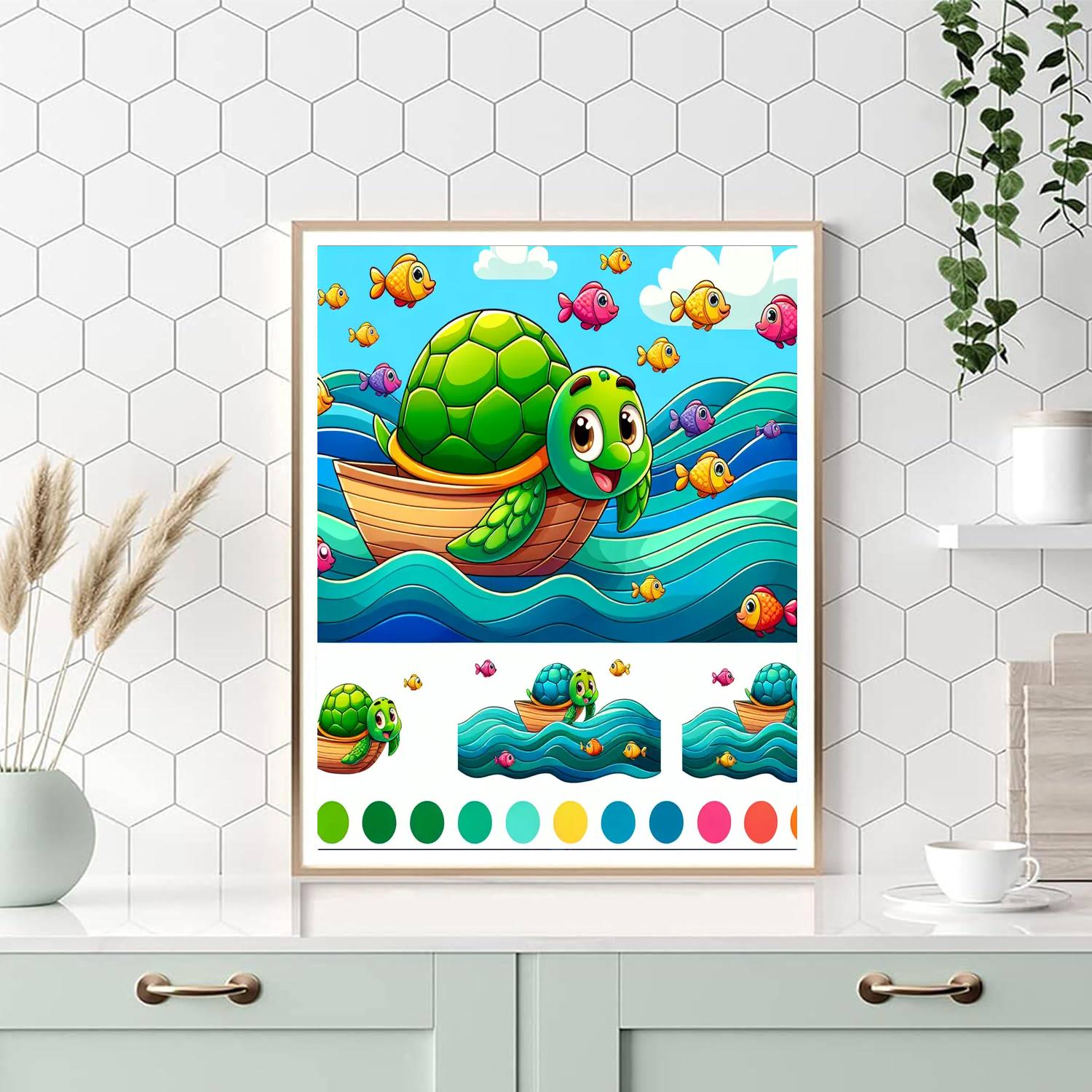 Seafaring Turtle Voyage DIY Paint By Numbers