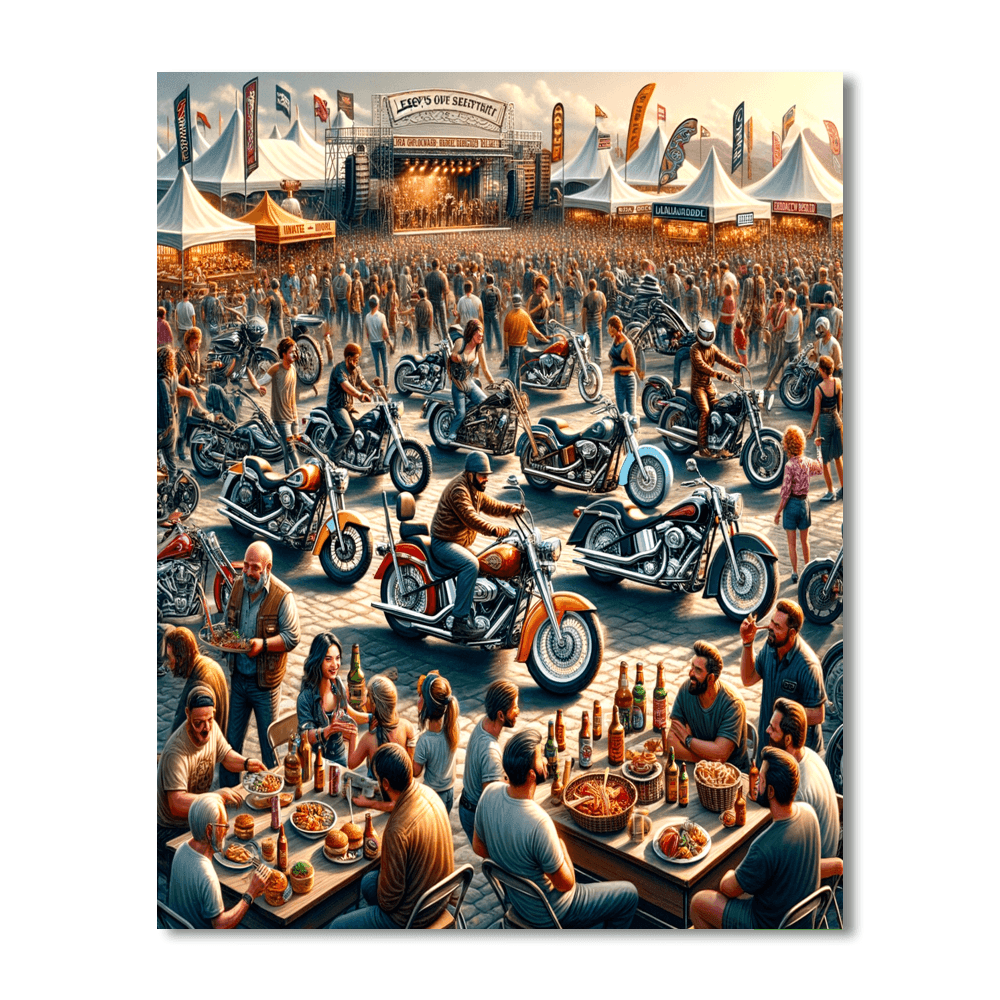 Harley-davidson Homecoming Festival - Usa Painting By Numbers Kit
