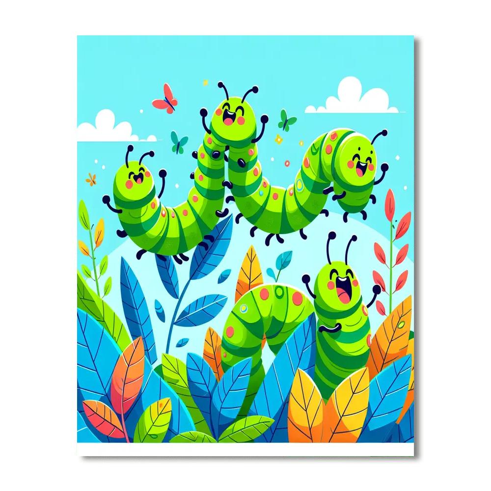Adventurous Caterpillars Number Painting