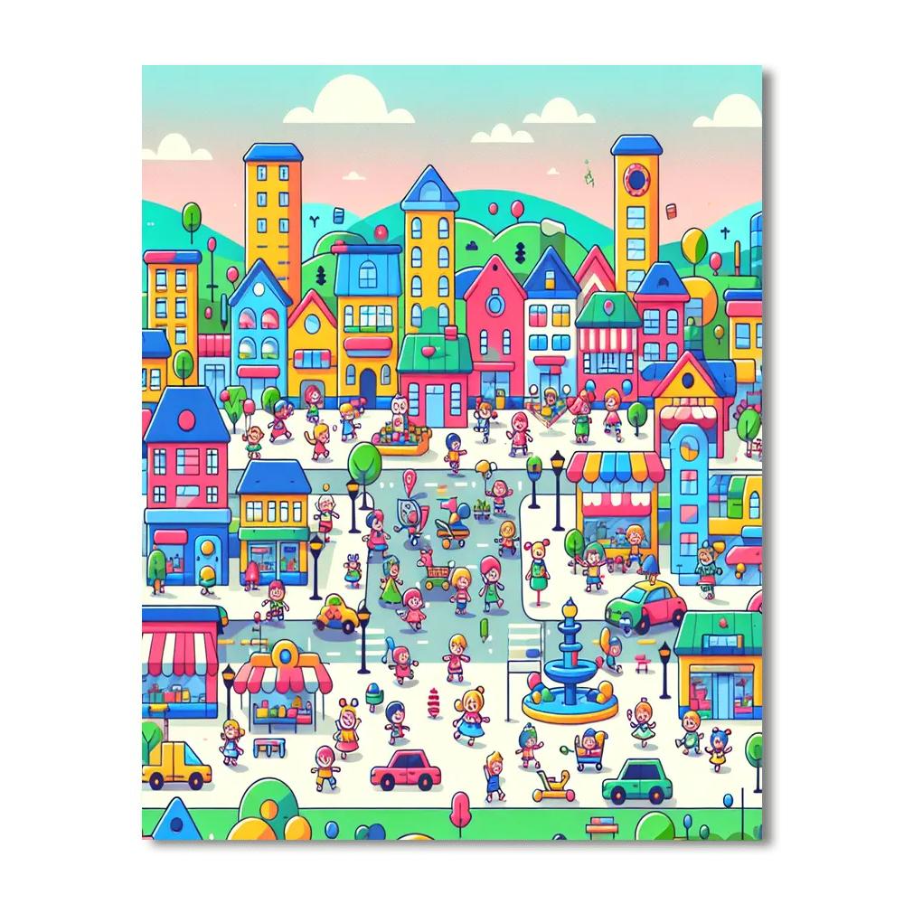 Funky Town Paint By Numbers Art