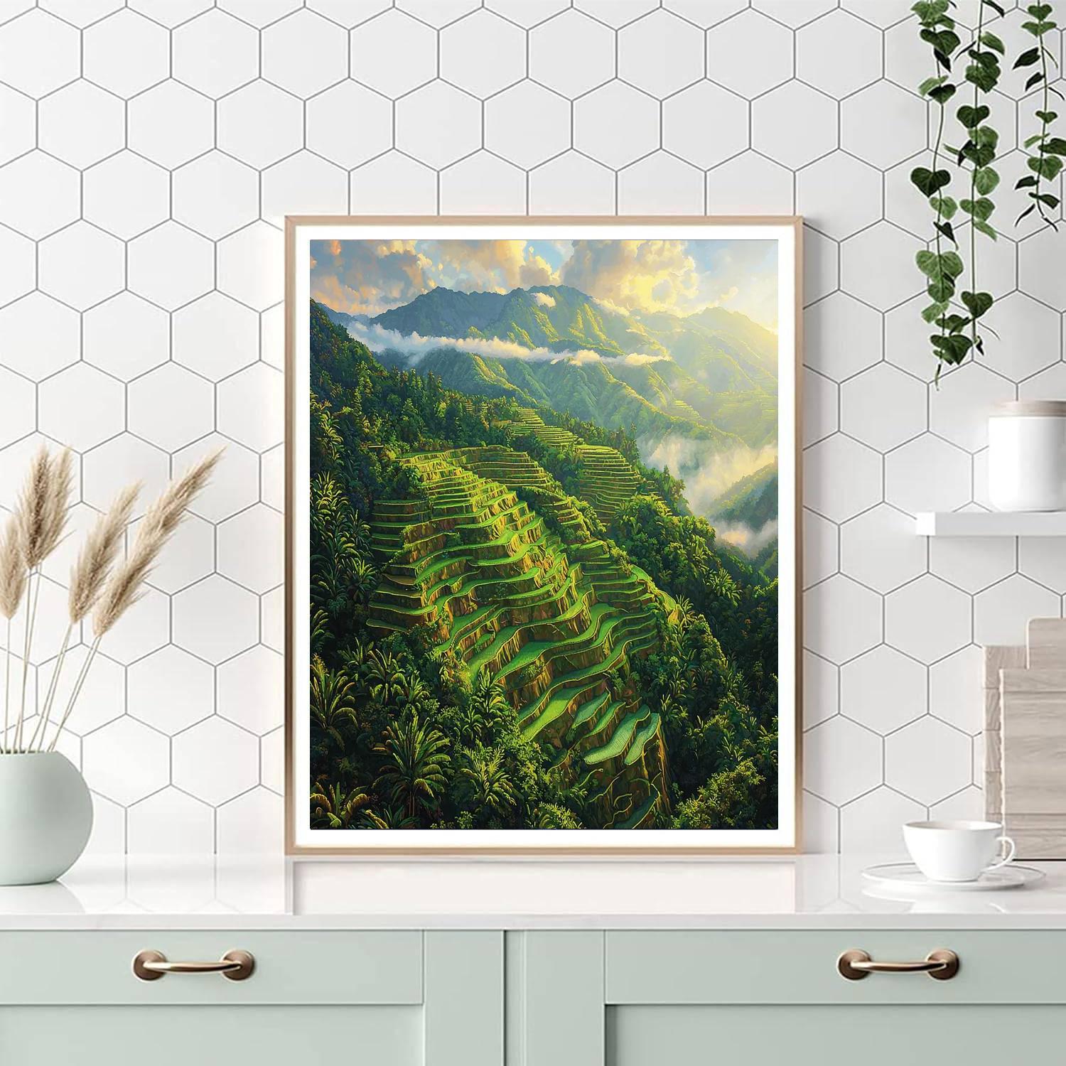 Banaue Rice Terraces - Ifugao Number Painting