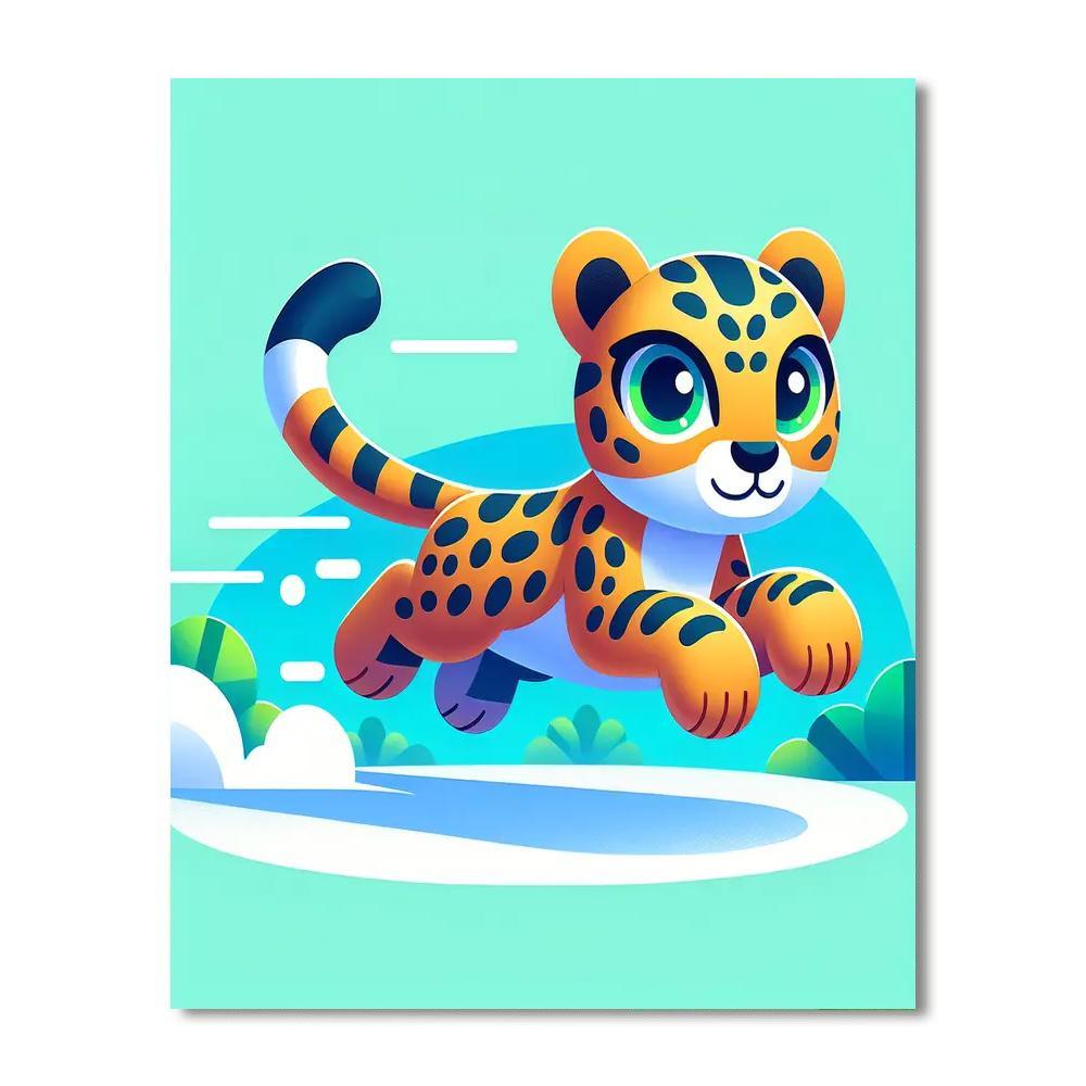 Leaping Leopard Painting By Numbers Kit