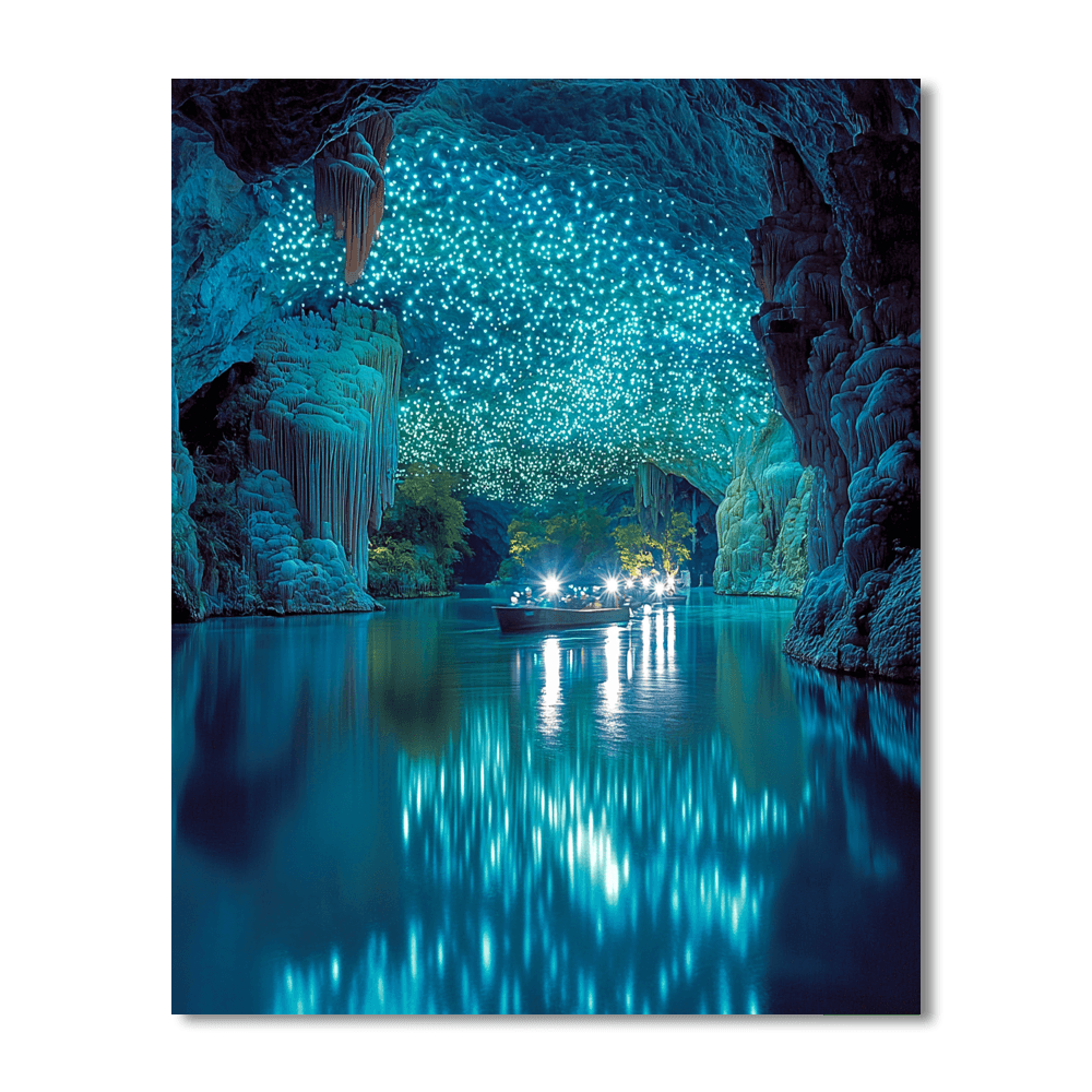 Waitomo Glowworm Caves - Waitomo, New Zealand Numbered Painting Kits
