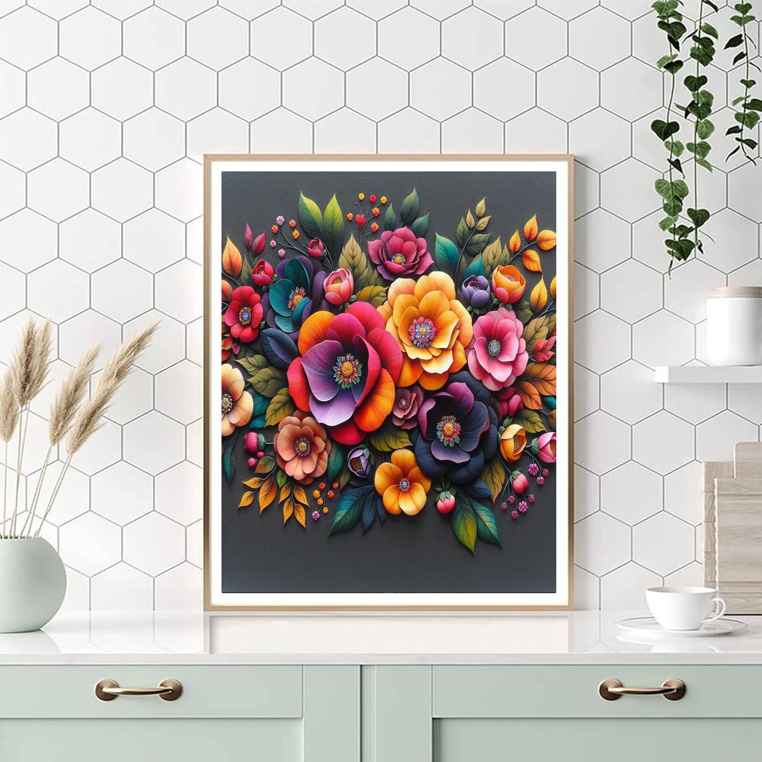 Exquisite Flower Explosion Numbered Painting Kits