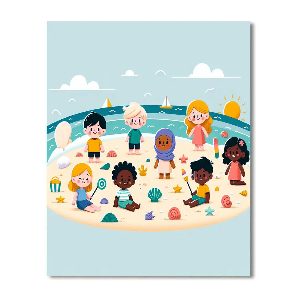 Sandy Shoreline Expedition Number Painting