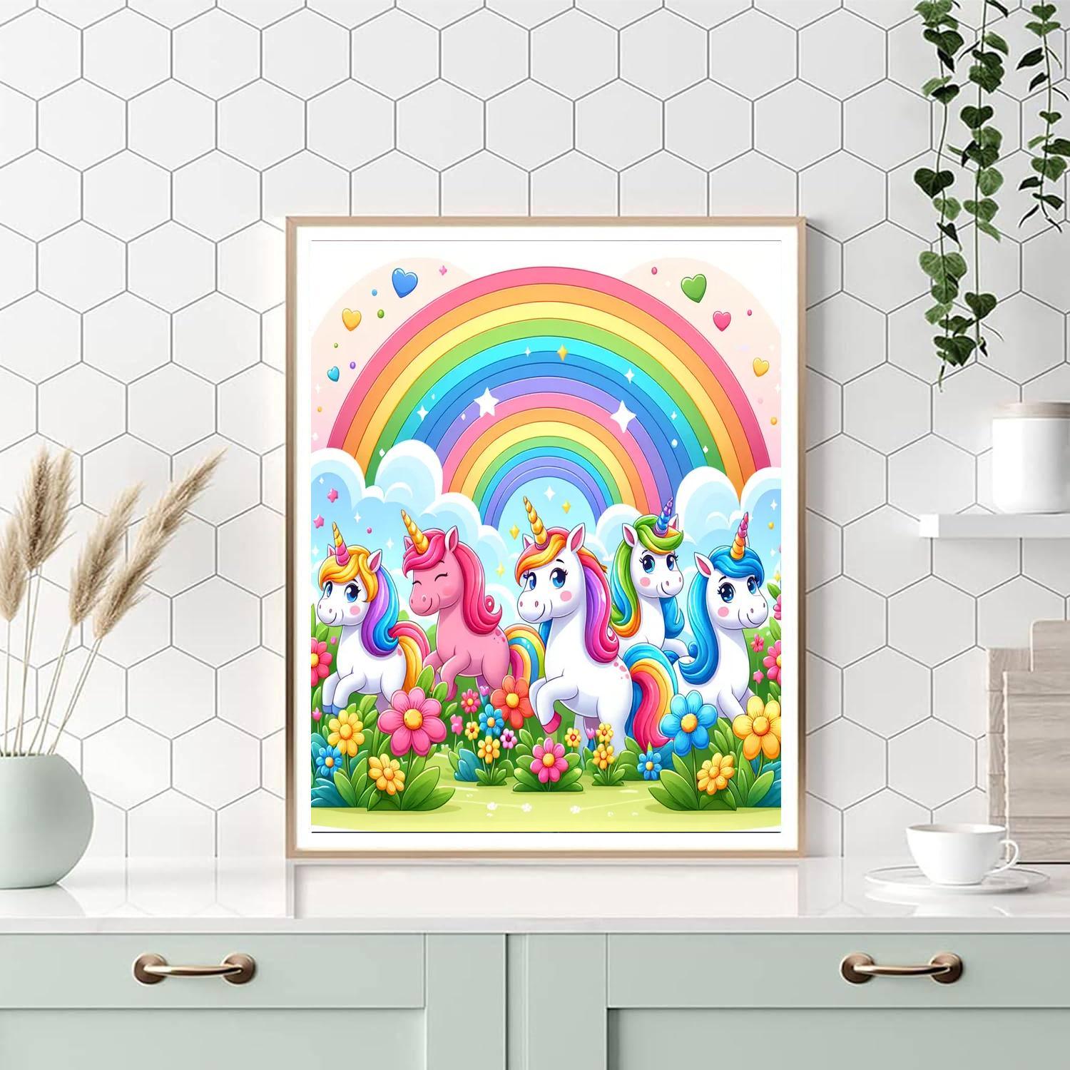 Magical Unicorns In The Clouds Paint By Number