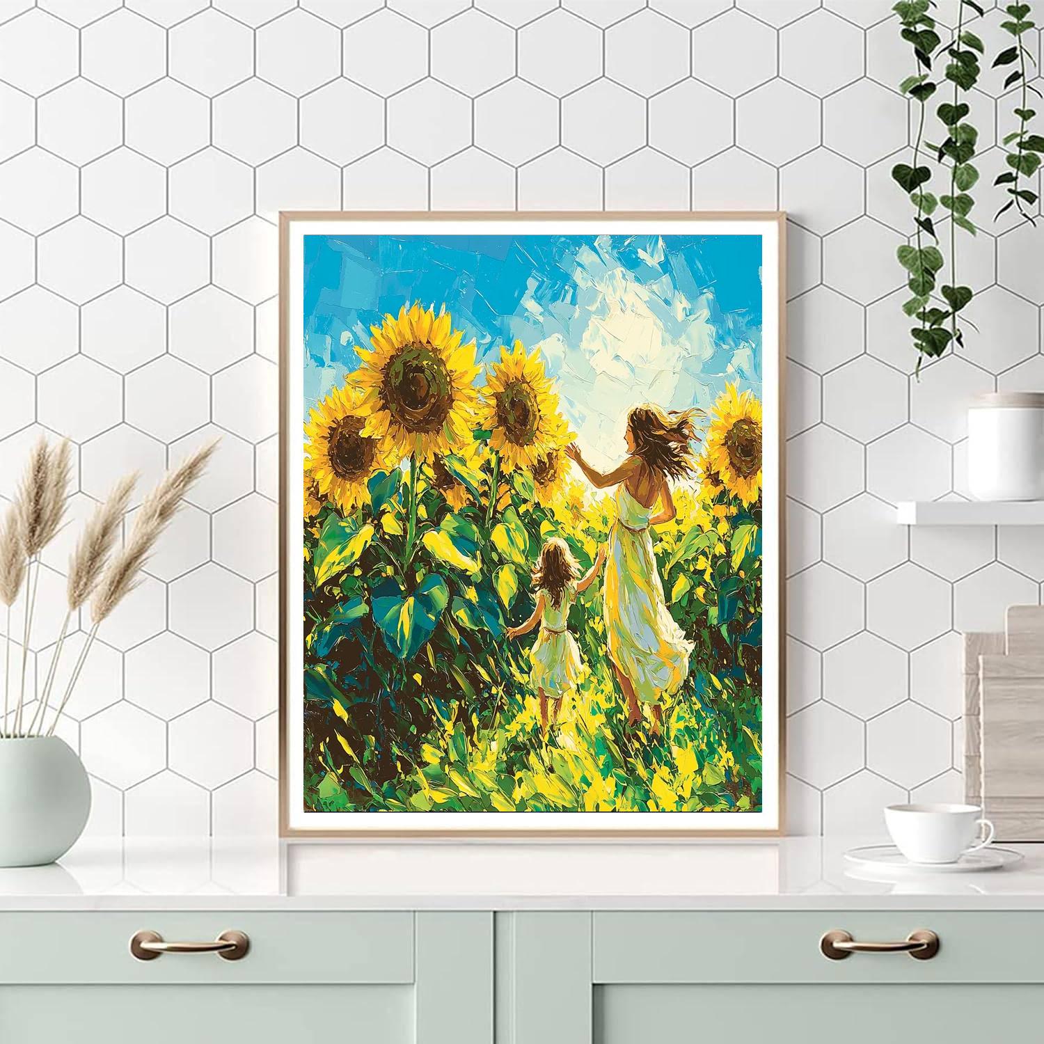 Sunflower Field Joy Number Painting