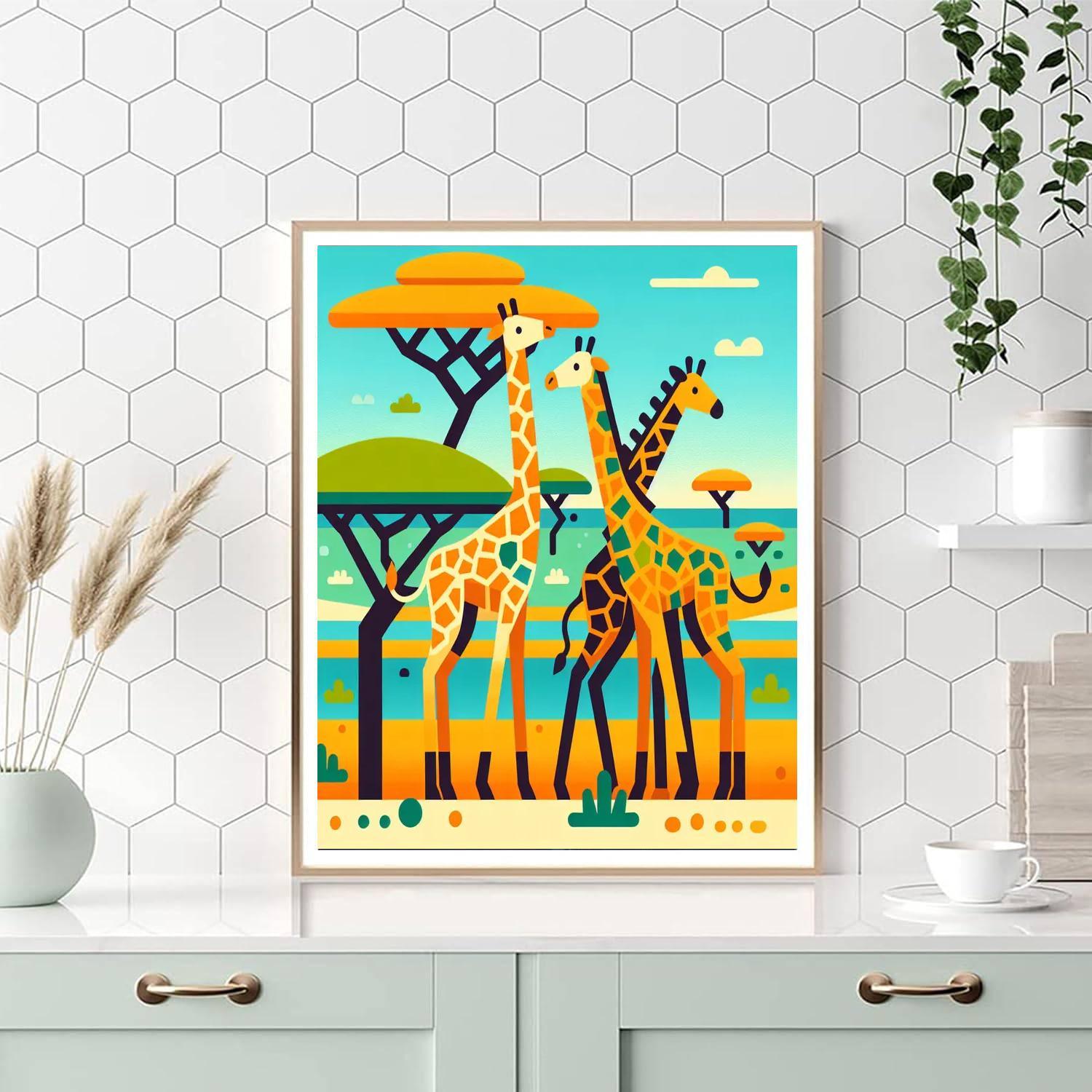 Giraffe's Towering Tale Paint By Number
