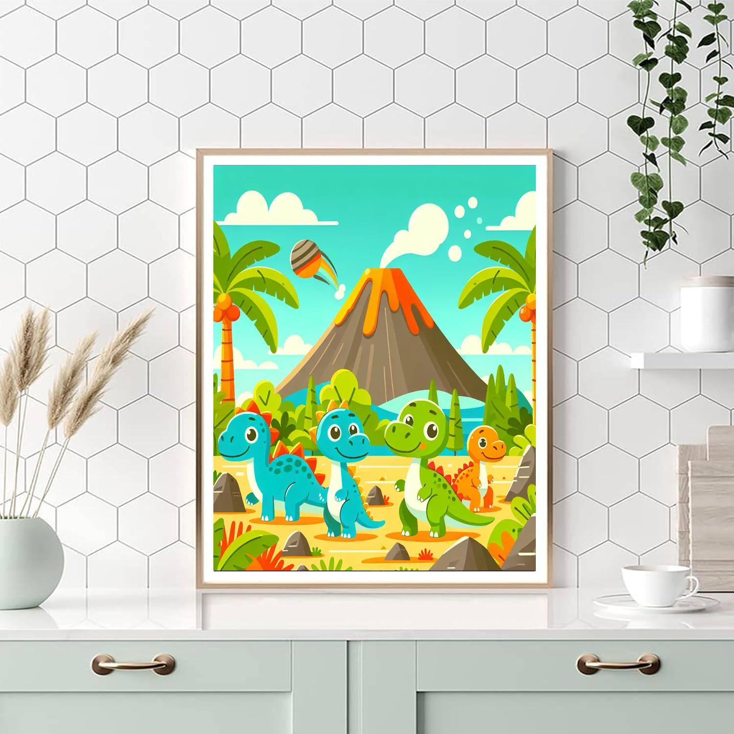 Playful Dinosaur Valley Painting By Numbers Kit