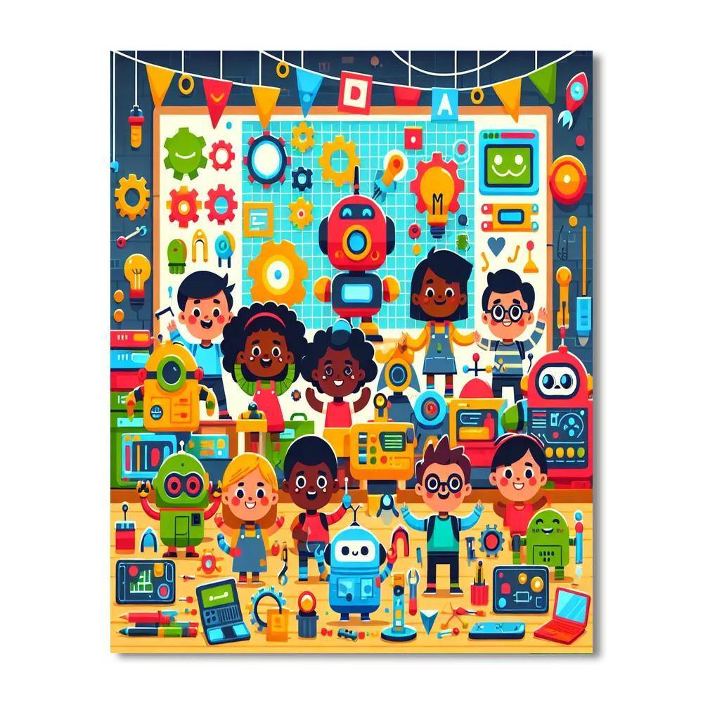 Robot Adventure Team Paint By Number