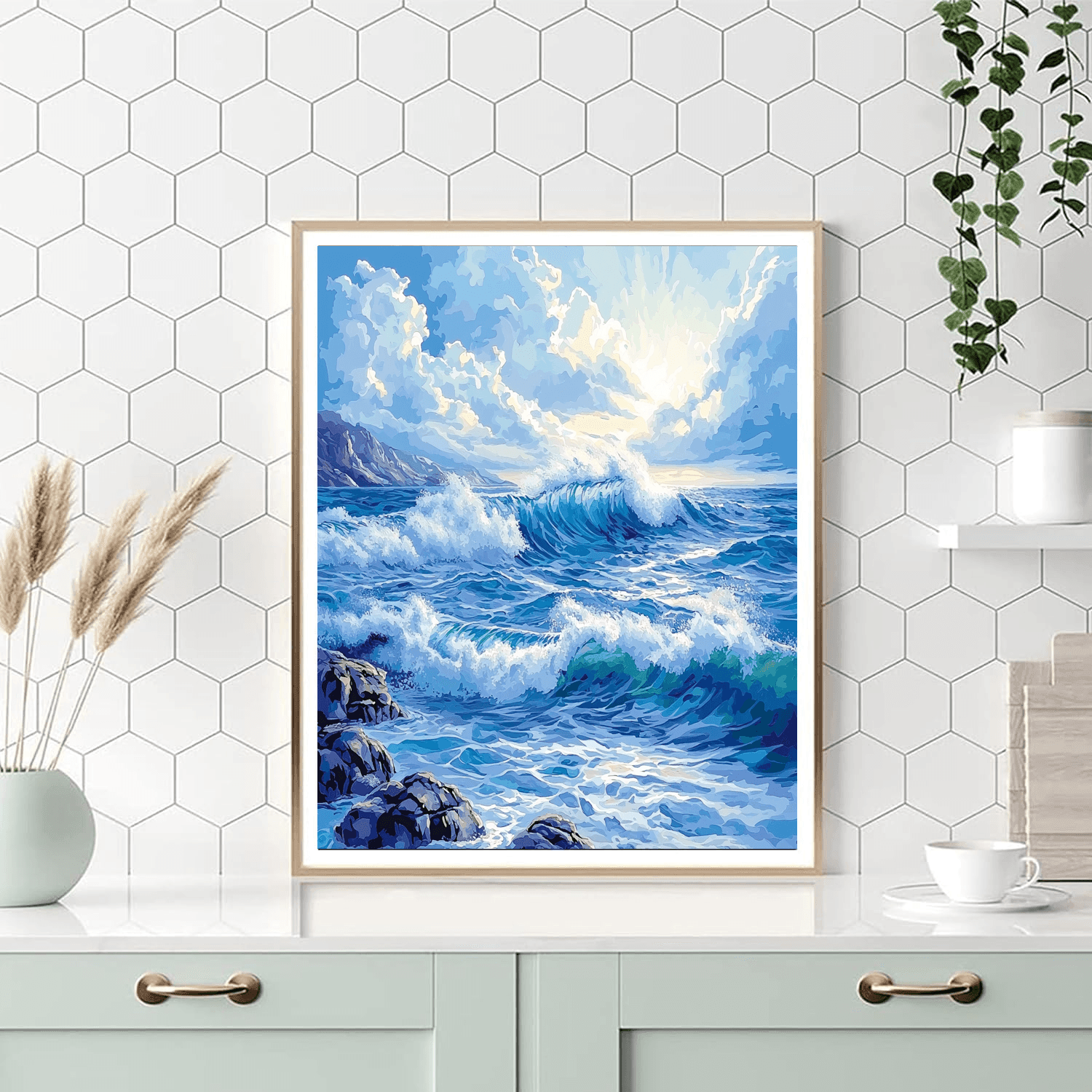 Katsushika Hokusai Inspired Waves Of Change  Painting By Numbers Kit
