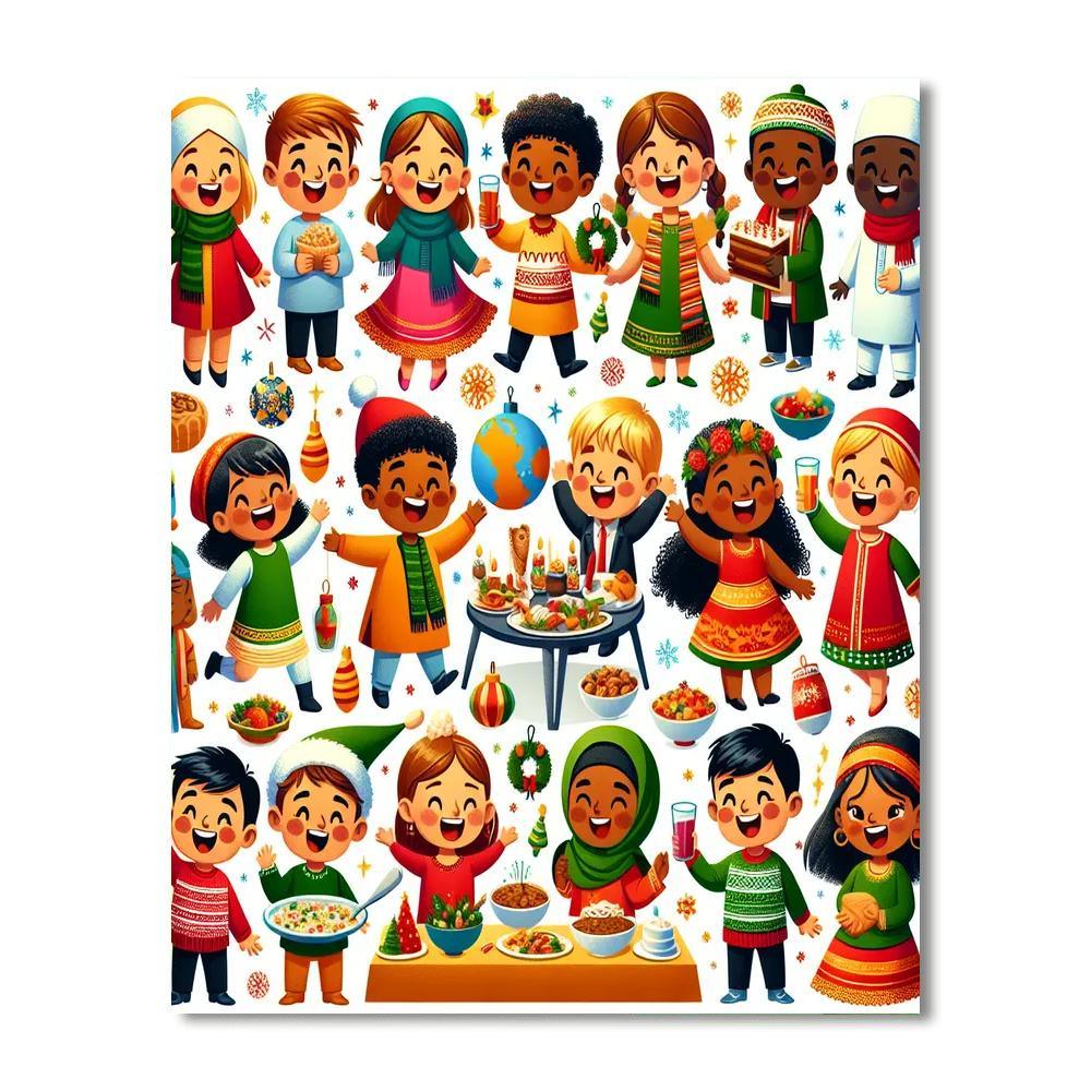 Vibrant Holiday Celebrations Painting By Numbers Kit
