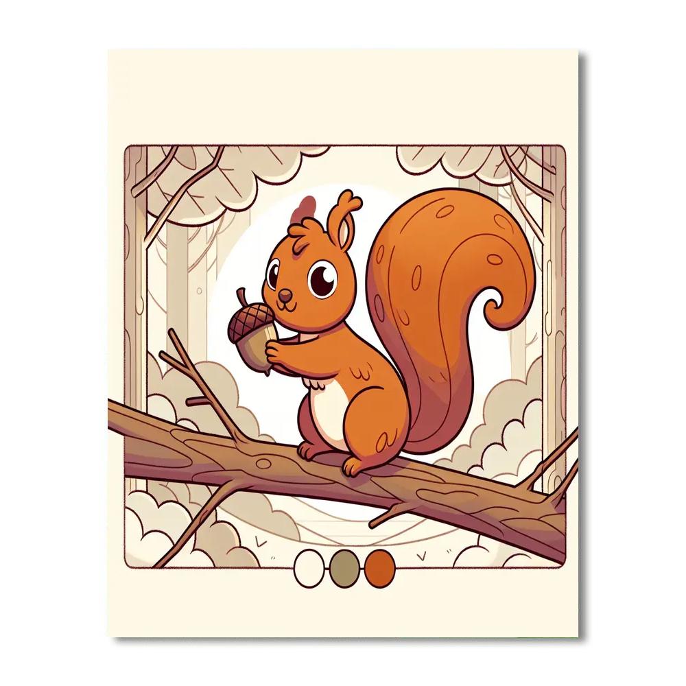 Friendly Squirrel Playground Number Painting